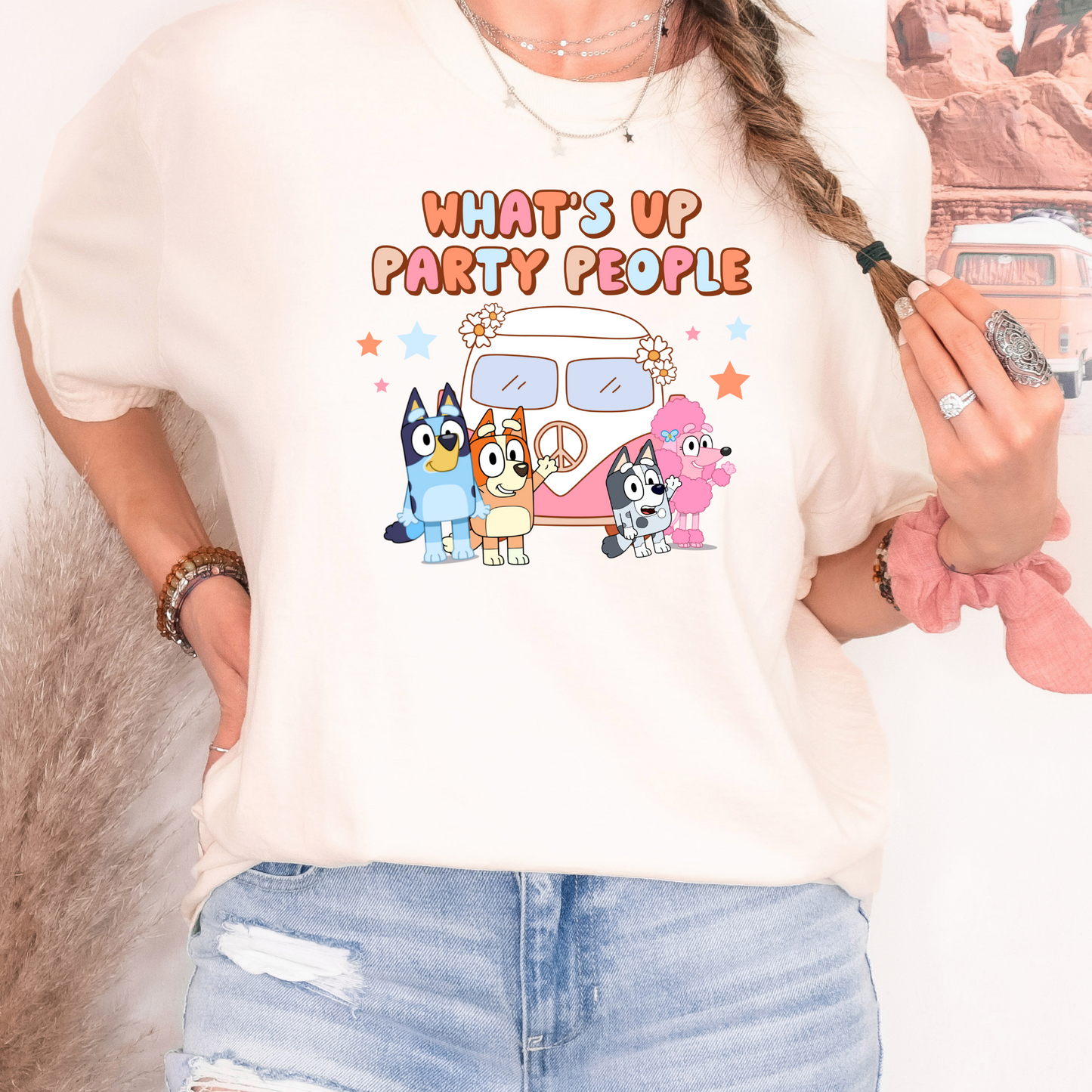 Magical Blue Dog DTF Ready to Press Transfer