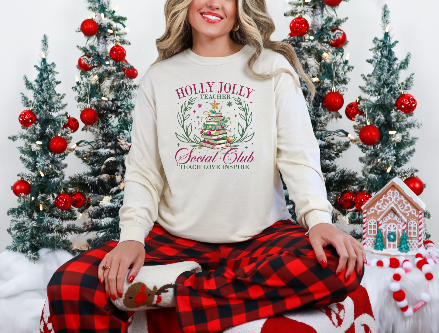 Holly Jolly Teacher DTF Ready to Press Transfer