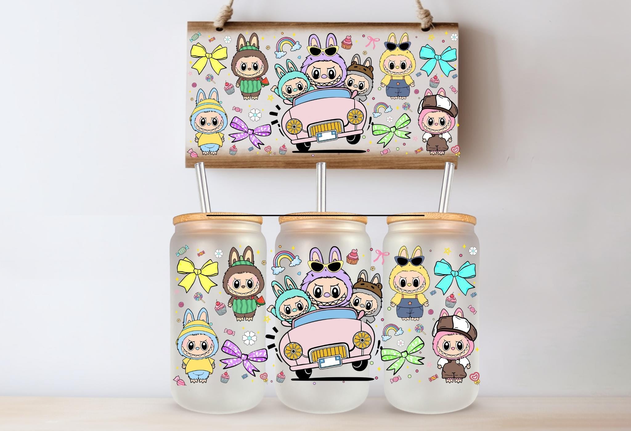 Cartoon Doll UV DTF Cup Wrap Same Day Printing