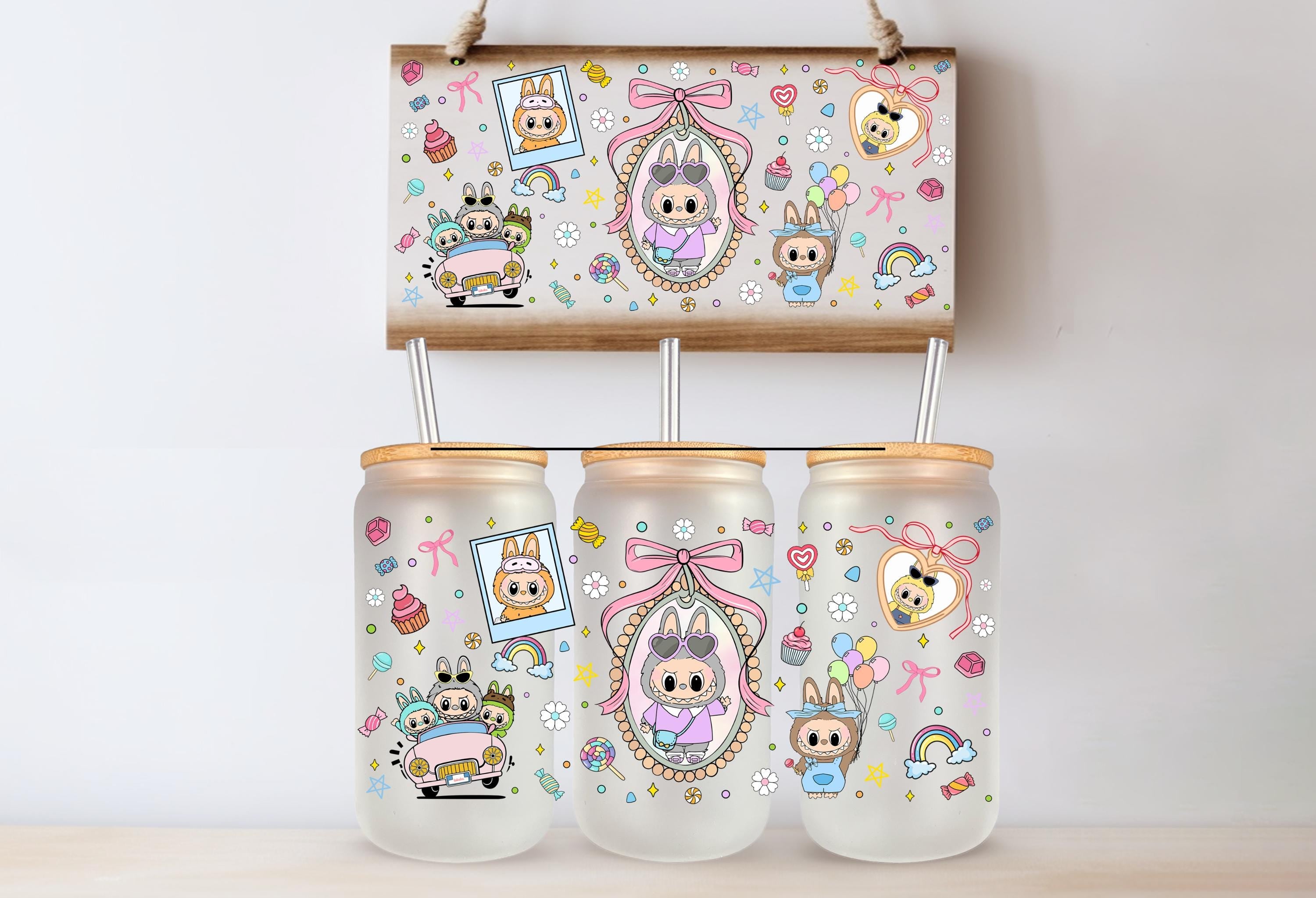 Cartoon Doll UV DTF Wrap Tumbler Cup Same Day Print