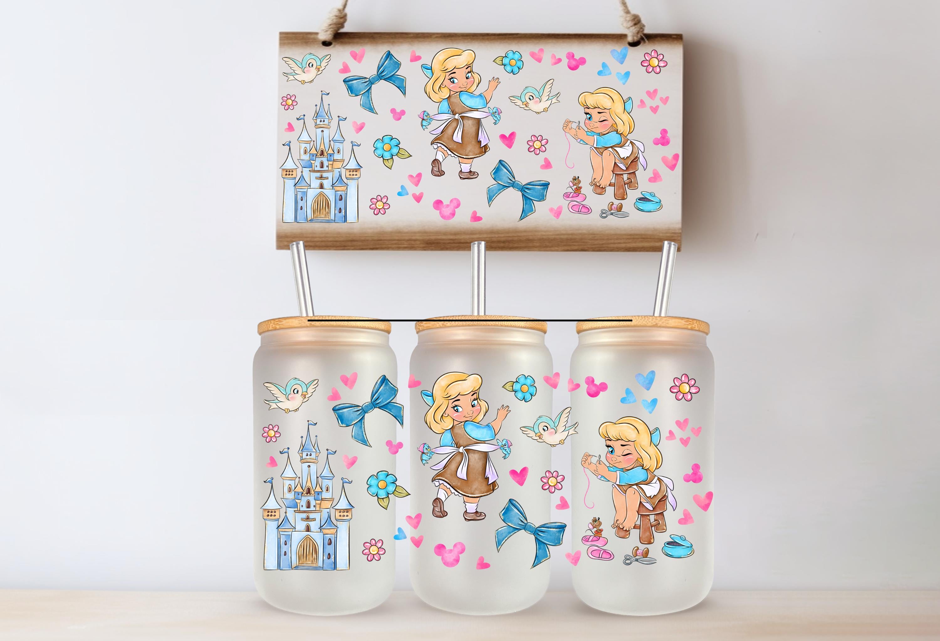 Cinderella Inspired UV DTF Cup Wrap Same Day Print Tumbler Wrap